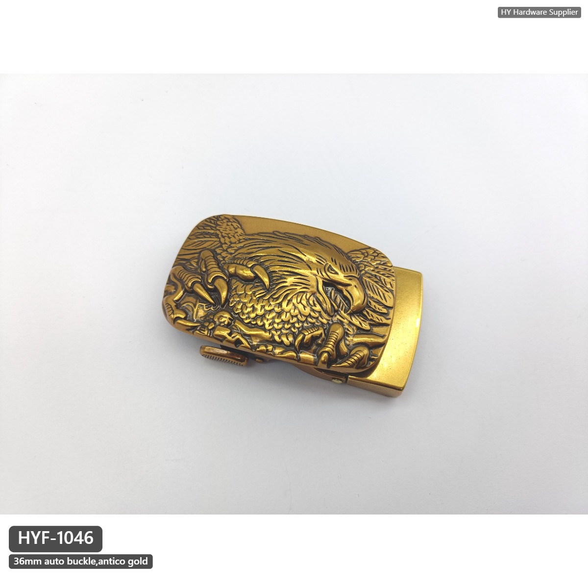 38mm Zinc Alloy Automatic Belt Buckle, Antique Gold